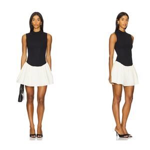 WeWoreWhat Mockneck Dress in Black & Ivory